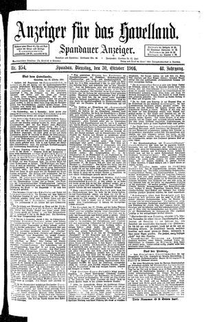 Anzeiger für das Havelland vom 30.10.1906