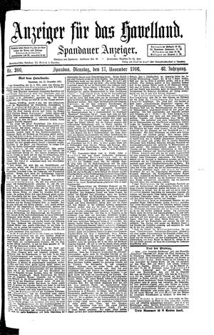 Anzeiger für das Havelland vom 13.11.1906