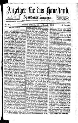 Anzeiger für das Havelland vom 14.11.1906