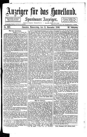 Anzeiger für das Havelland vom 15.11.1906