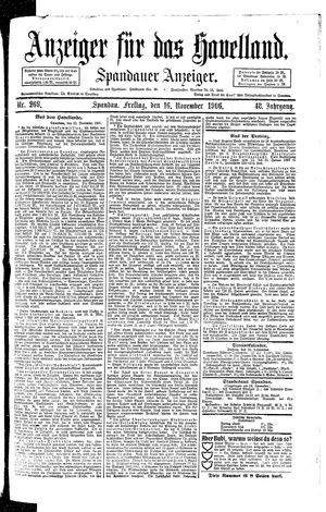 Anzeiger für das Havelland vom 16.11.1906