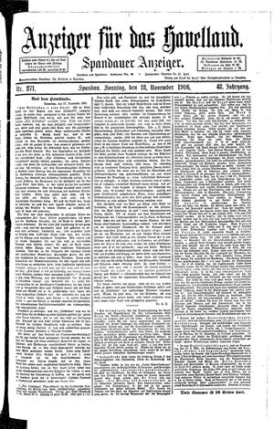 Anzeiger für das Havelland vom 18.11.1906