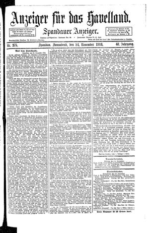 Anzeiger für das Havelland vom 24.11.1906