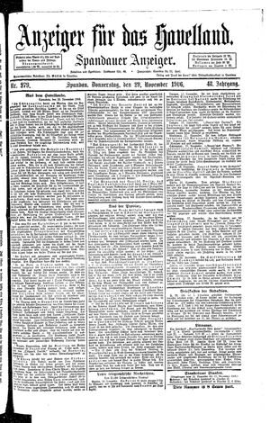 Anzeiger für das Havelland on Nov 29, 1906