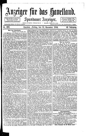 Anzeiger für das Havelland vom 30.11.1906