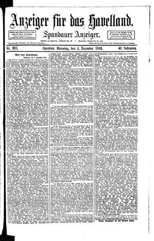 Anzeiger für das Havelland vom 04.12.1906