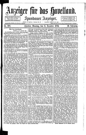 Anzeiger für das Havelland vom 11.12.1906