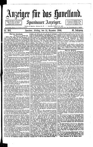 Anzeiger für das Havelland vom 14.12.1906