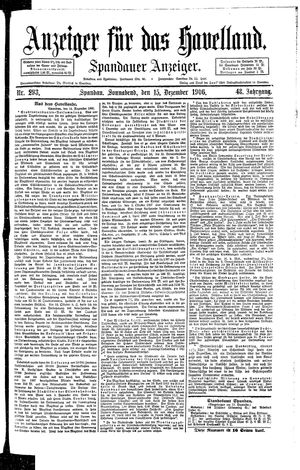 Anzeiger für das Havelland on Dec 15, 1906