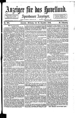 Anzeiger für das Havelland vom 19.12.1906