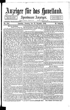 Anzeiger für das Havelland vom 30.12.1906