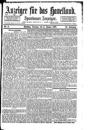 Anzeiger für das Havelland vom 06.01.1907