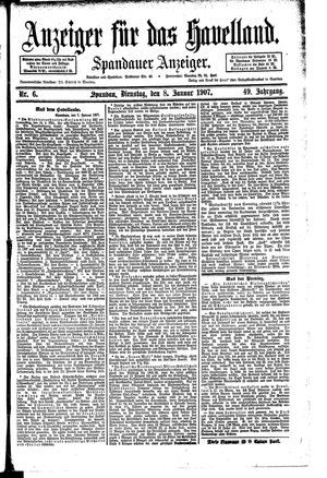 Anzeiger für das Havelland vom 08.01.1907