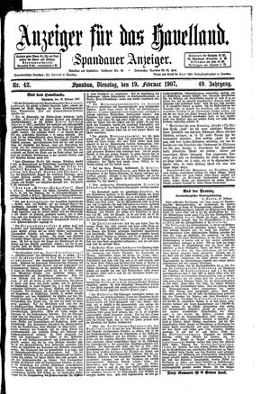 Anzeiger für das Havelland vom 19.02.1907
