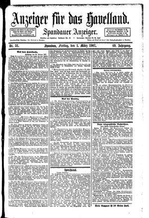 Anzeiger für das Havelland vom 01.03.1907