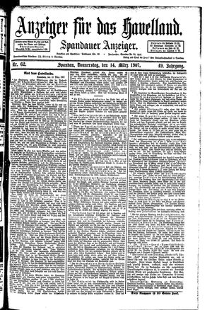 Anzeiger für das Havelland vom 14.03.1907