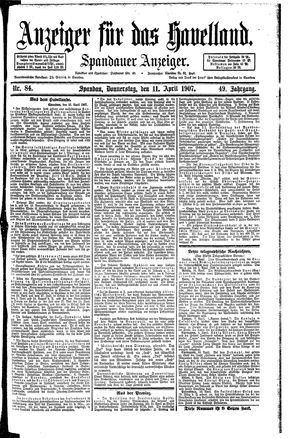 Anzeiger für das Havelland vom 11.04.1907