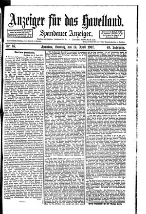 Anzeiger für das Havelland vom 14.04.1907