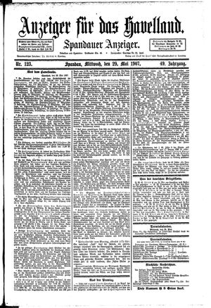 Anzeiger für das Havelland vom 29.05.1907
