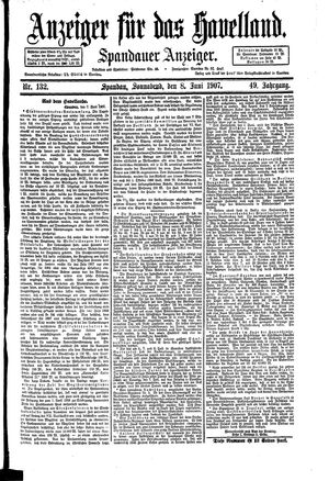 Anzeiger für das Havelland vom 08.06.1907