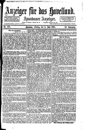 Anzeiger für das Havelland vom 05.07.1907
