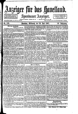 Anzeiger für das Havelland vom 10.07.1907