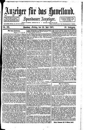 Anzeiger für das Havelland vom 12.07.1907