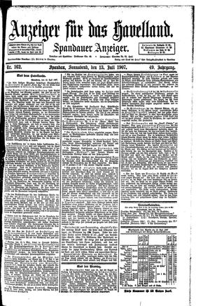 Anzeiger für das Havelland vom 13.07.1907