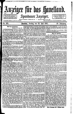 Anzeiger für das Havelland vom 19.07.1907