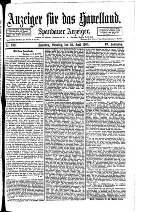 Anzeiger für das Havelland vom 21.07.1907