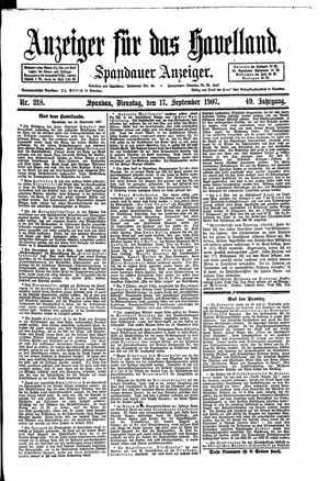 Anzeiger für das Havelland vom 17.09.1907
