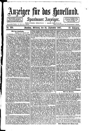 Anzeiger für das Havelland vom 25.09.1907