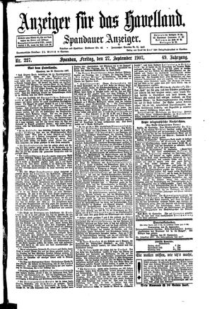 Anzeiger für das Havelland vom 27.09.1907