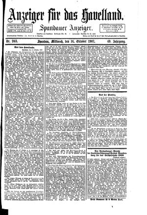 Anzeiger für das Havelland vom 16.10.1907