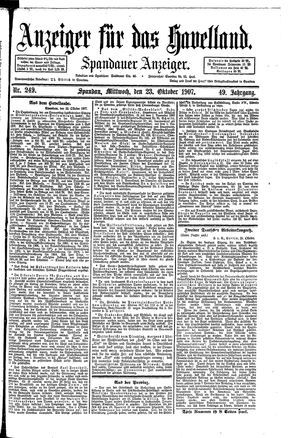 Anzeiger für das Havelland vom 23.10.1907