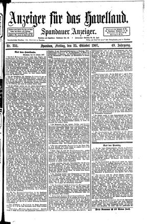 Anzeiger für das Havelland vom 25.10.1907