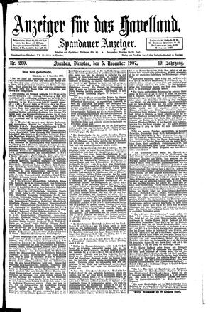 Anzeiger für das Havelland vom 05.11.1907