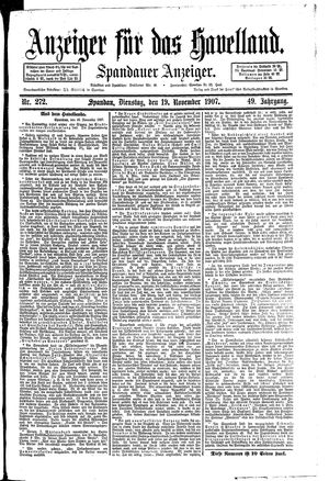 Anzeiger für das Havelland vom 19.11.1907