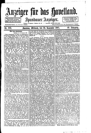 Anzeiger für das Havelland vom 20.11.1907