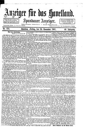 Anzeiger für das Havelland vom 22.11.1907