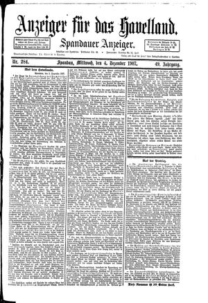 Anzeiger für das Havelland vom 04.12.1907