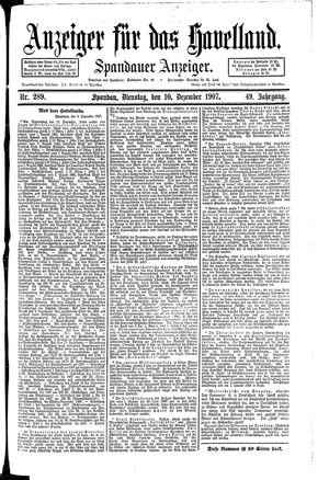 Anzeiger für das Havelland vom 10.12.1907