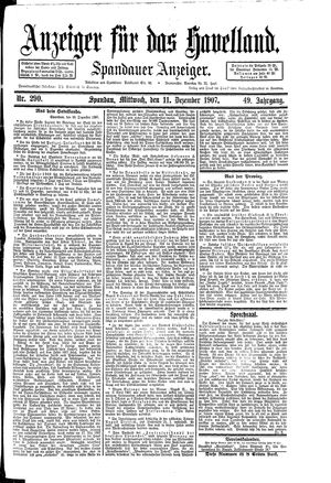 Anzeiger für das Havelland vom 11.12.1907
