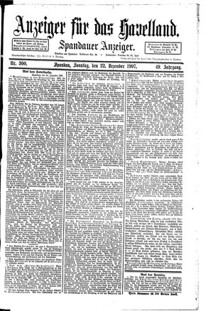 Anzeiger für das Havelland vom 22.12.1907