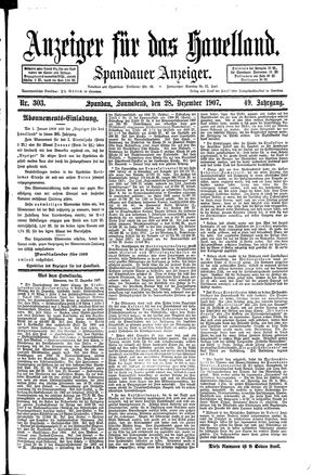Anzeiger für das Havelland vom 28.12.1907