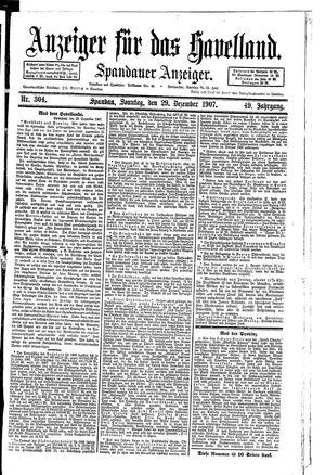 Anzeiger für das Havelland vom 29.12.1907