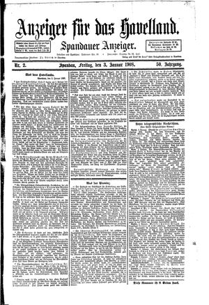 Anzeiger für das Havelland vom 03.01.1908