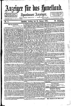 Anzeiger für das Havelland vom 10.01.1908