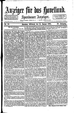 Anzeiger für das Havelland vom 15.01.1908