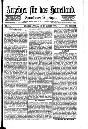 Anzeiger für das Havelland vom 17.01.1908